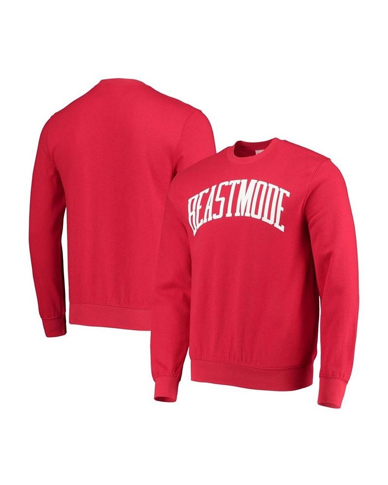 Men's Red Beast Mode Collegiate Logo Pullover Sweatshirt $30.79 Sweatshirt