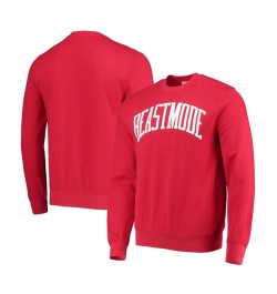 Men's Red Beast Mode Collegiate Logo Pullover Sweatshirt $30.79 Sweatshirt