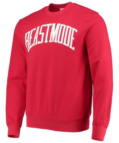 Men's Red Beast Mode Collegiate Logo Pullover Sweatshirt $30.79 Sweatshirt