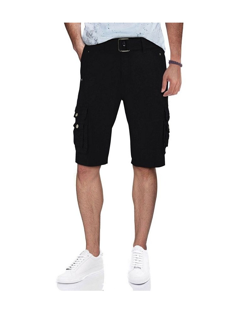 Men's Belted Snap Detail Cargo Shorts PD01 $34.22 Shorts