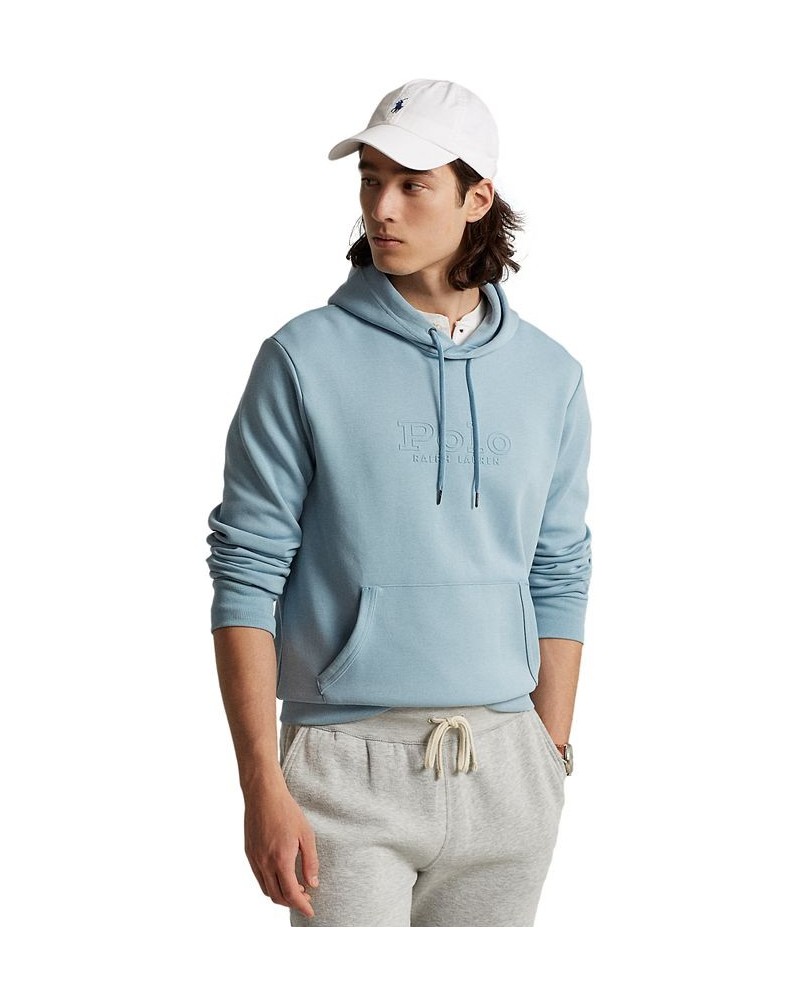 Men's Logo-Embossed Double-Knit Hoodie Blue $43.47 Sweatshirt