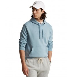 Men's Logo-Embossed Double-Knit Hoodie Blue $43.47 Sweatshirt