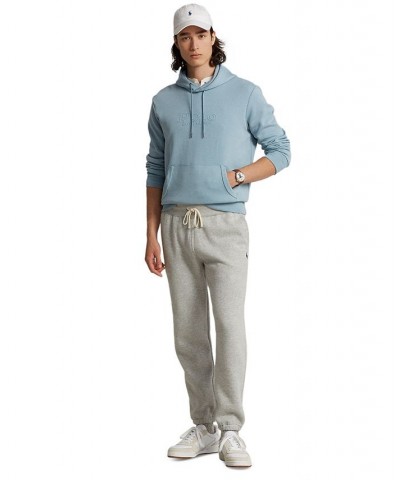 Men's Logo-Embossed Double-Knit Hoodie Blue $43.47 Sweatshirt