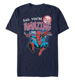 Marvel Men's Comic Collections Amazing Like Spider-Man Short Sleeve T-Shirt Blue $17.15 T-Shirts