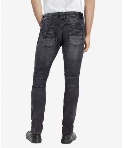 Men's Rawx Slim Fit Moto Detail Stretch Jeans Black Wash $39.78 Jeans