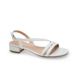 Women's Glenni Kitten Heel Strappy Sandals White $50.49 Shoes