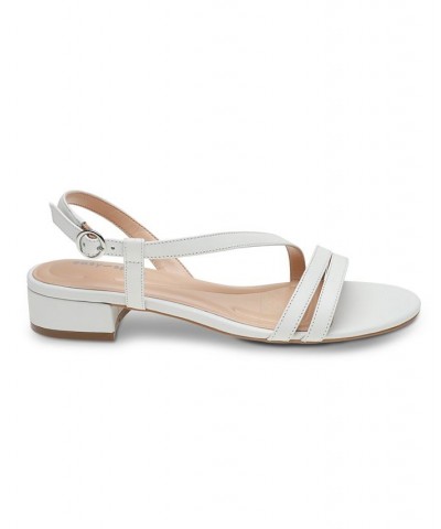 Women's Glenni Kitten Heel Strappy Sandals White $50.49 Shoes