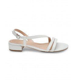 Women's Glenni Kitten Heel Strappy Sandals White $50.49 Shoes