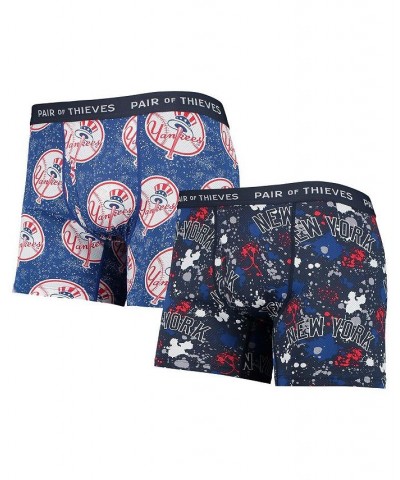 Men's Navy, Blue New York Yankees Super Fit 2-Pack Boxer Briefs Set $22.00 Underwear