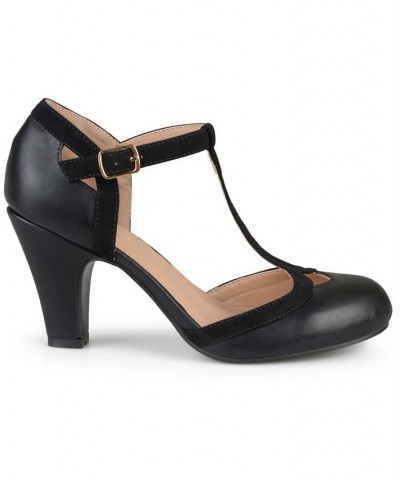 Women's Olina T-Strap Heels Black $44.00 Shoes