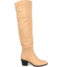 Women's Zivia Wide Calf Boots Tan $40.80 Shoes