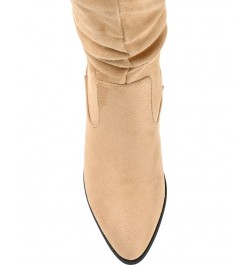 Women's Zivia Wide Calf Boots Tan $40.80 Shoes