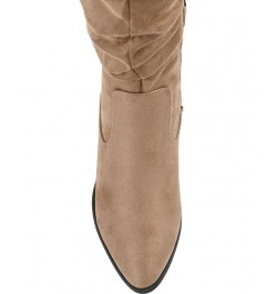 Women's Zivia Wide Calf Boots Tan $40.80 Shoes