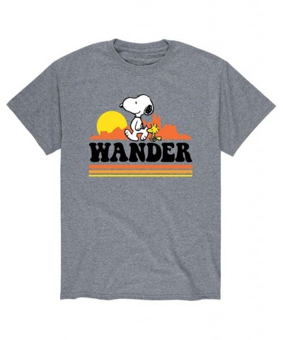 Men's Peanuts Wander T-Shirt Gray $15.05 T-Shirts