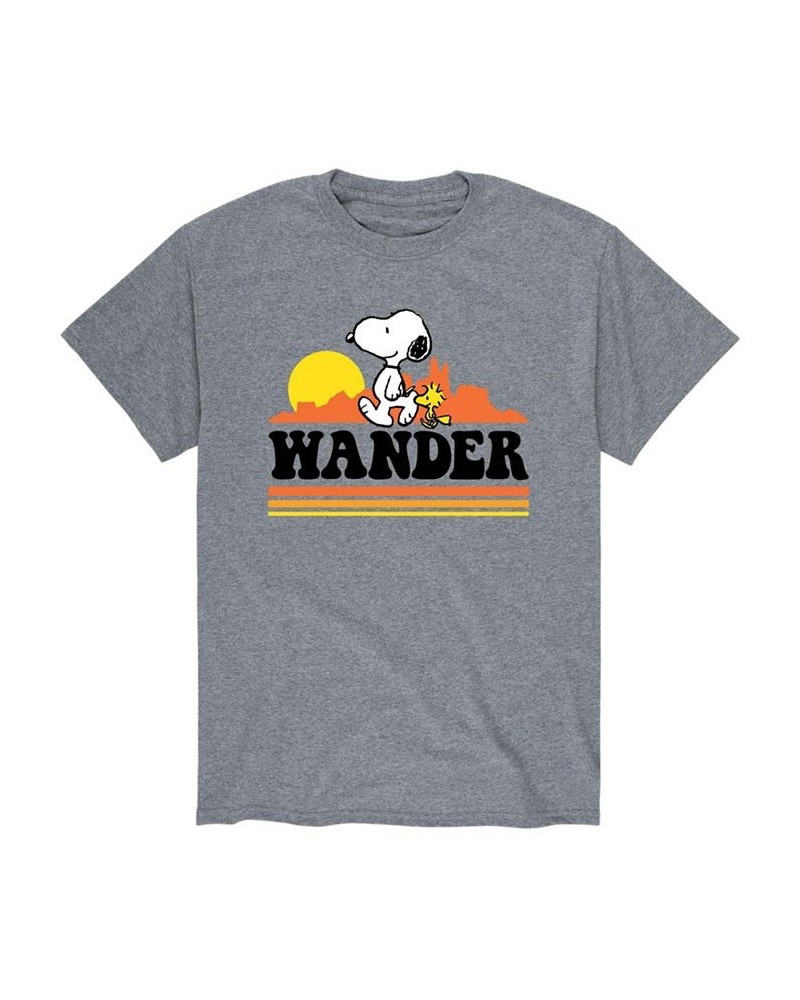 Men's Peanuts Wander T-Shirt Gray $15.05 T-Shirts