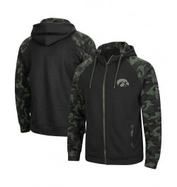 Men's Black Iowa Hawkeyes OHT Military-Inspired Appreciation Camo Raglan Full-Zip Hoodie $44.19 Sweatshirt