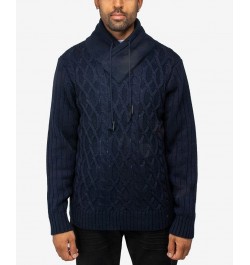 Men's Shawl Neck Knit Sweater Navy $23.50 Sweaters