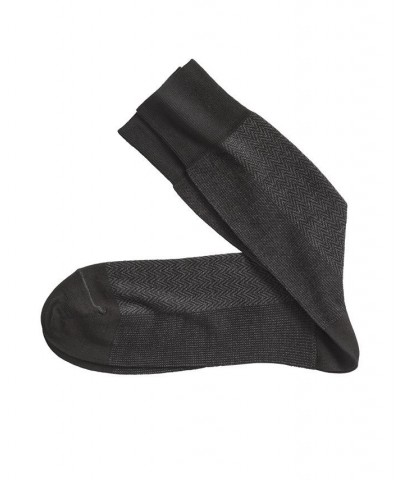 Herringbone Panel Socks Black $12.24 Socks