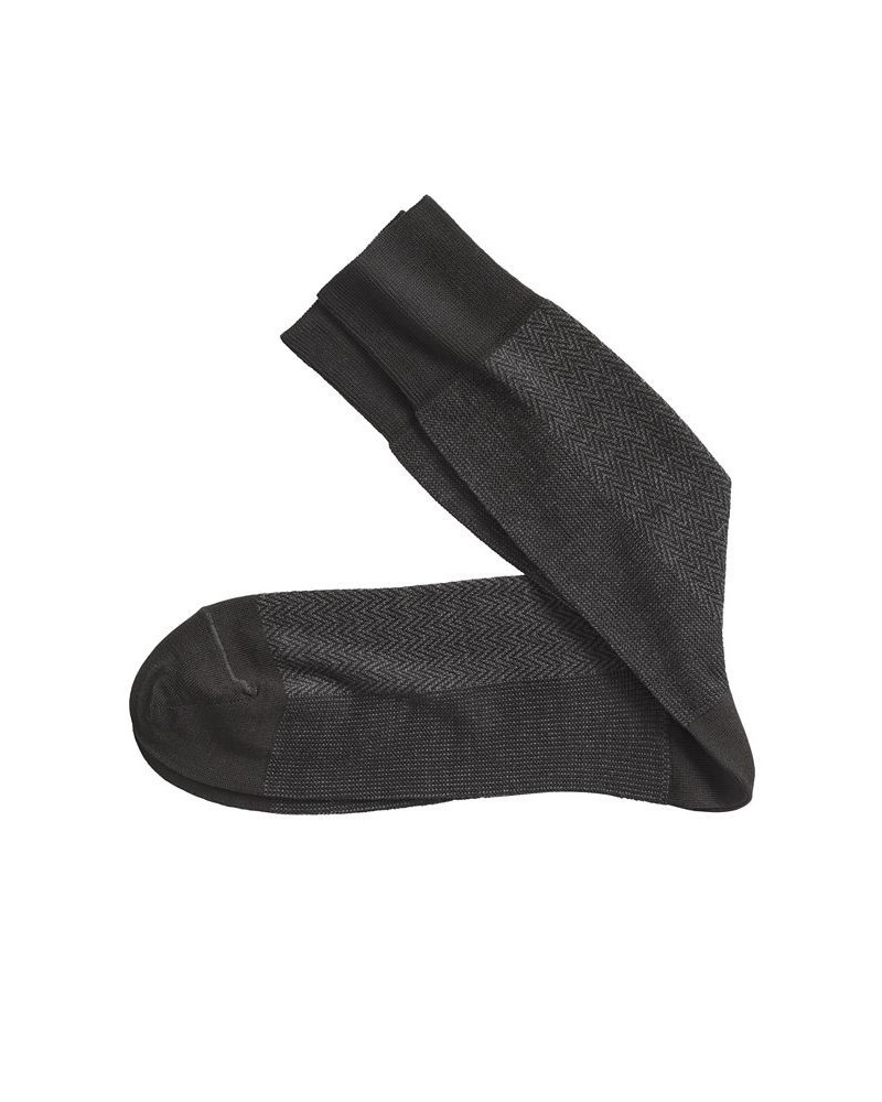 Herringbone Panel Socks Black $12.24 Socks