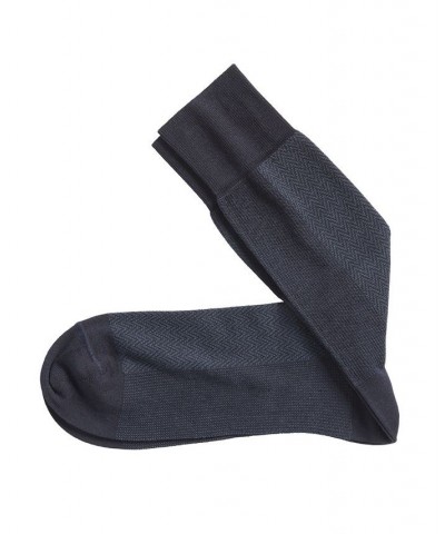 Herringbone Panel Socks Black $12.24 Socks