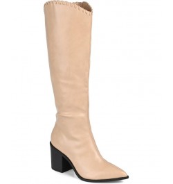 Women's Daria Extra Wide Calf Western Boots Tan/Beige $58.80 Shoes