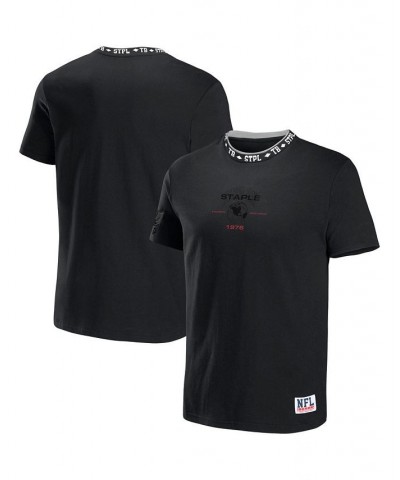 Men's NFL X Staple Black Tampa Bay Buccaneers Embroidered Fundementals Globe Short Sleeve T-shirt $19.20 T-Shirts