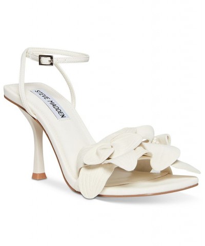 Women's Amani Floral Ankle-Strap Stiletto Sandals White $45.22 Shoes