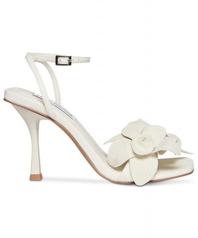 Women's Amani Floral Ankle-Strap Stiletto Sandals White $45.22 Shoes