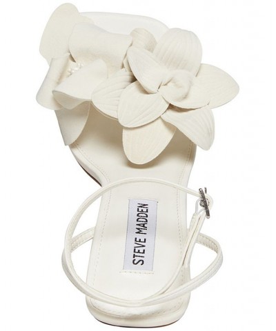 Women's Amani Floral Ankle-Strap Stiletto Sandals White $45.22 Shoes