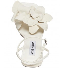 Women's Amani Floral Ankle-Strap Stiletto Sandals White $45.22 Shoes