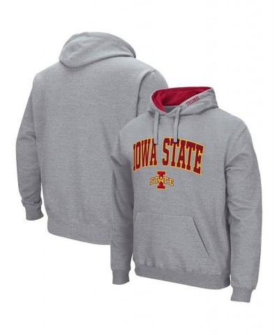 Men's Heathered Gray Iowa State Cyclones Arch and Logo 3.0 Pullover Hoodie $23.96 Sweatshirt