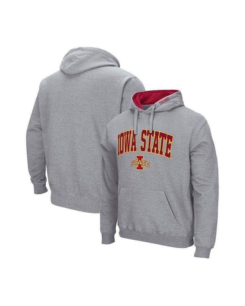 Men's Heathered Gray Iowa State Cyclones Arch and Logo 3.0 Pullover Hoodie $23.96 Sweatshirt