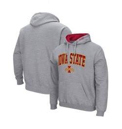 Men's Heathered Gray Iowa State Cyclones Arch and Logo 3.0 Pullover Hoodie $23.96 Sweatshirt