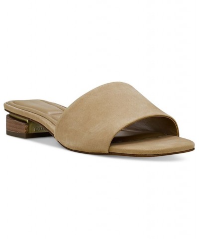 Cheleah Slip-On Block-Heel Slide Sandals Tan/Beige $49.05 Shoes