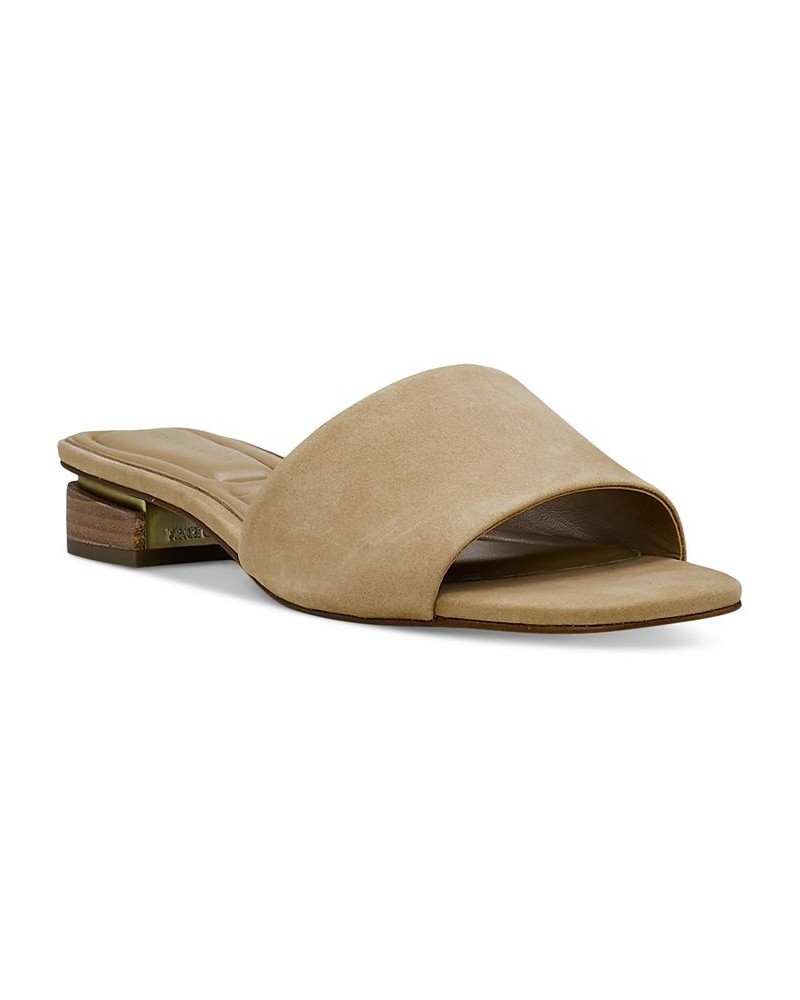 Cheleah Slip-On Block-Heel Slide Sandals Tan/Beige $49.05 Shoes