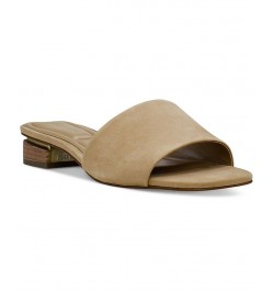 Cheleah Slip-On Block-Heel Slide Sandals Tan/Beige $49.05 Shoes