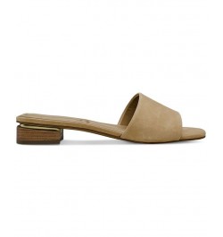 Cheleah Slip-On Block-Heel Slide Sandals Tan/Beige $49.05 Shoes