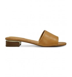 Cheleah Slip-On Block-Heel Slide Sandals Tan/Beige $49.05 Shoes