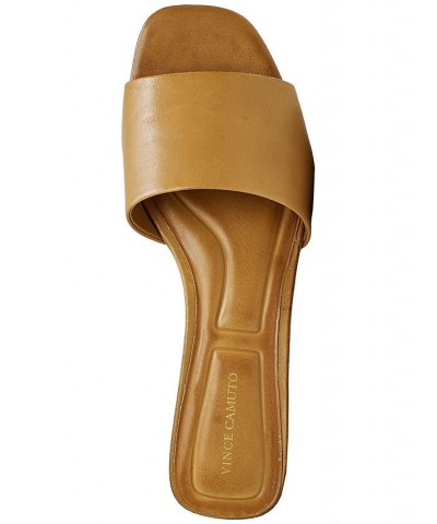 Cheleah Slip-On Block-Heel Slide Sandals Tan/Beige $49.05 Shoes