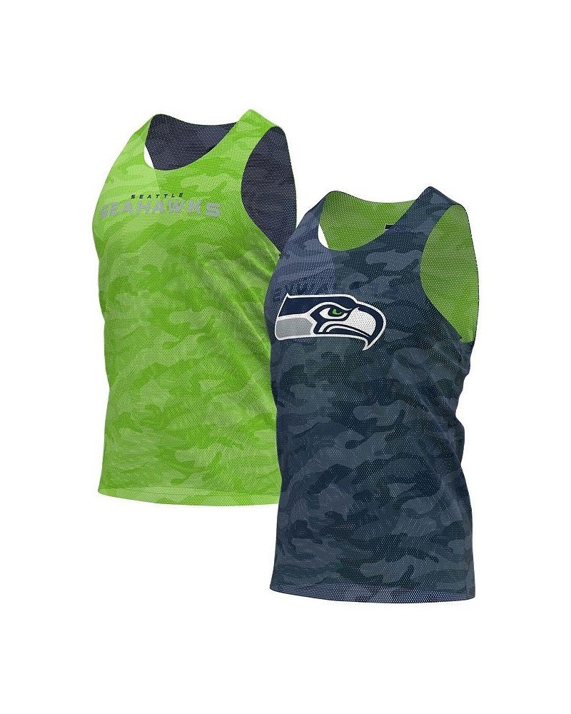 Men's College Navy, Green Seattle Seahawks Reversible Mesh Tank Top $21.12 T-Shirts