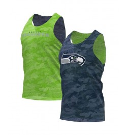 Men's College Navy, Green Seattle Seahawks Reversible Mesh Tank Top $21.12 T-Shirts