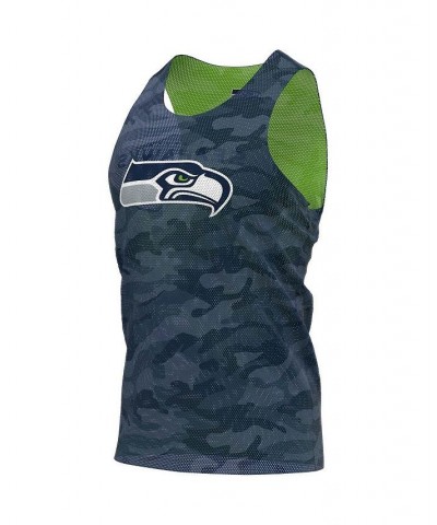 Men's College Navy, Green Seattle Seahawks Reversible Mesh Tank Top $21.12 T-Shirts