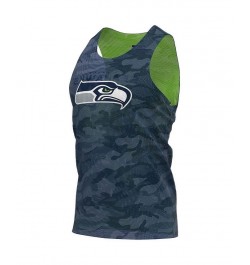 Men's College Navy, Green Seattle Seahawks Reversible Mesh Tank Top $21.12 T-Shirts