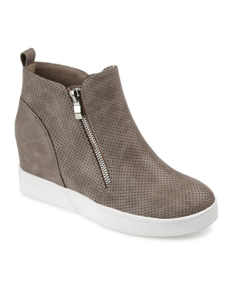 Women's Pennelope Wedge Sneakers Taupe $42.00 Shoes