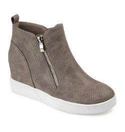 Women's Pennelope Wedge Sneakers Taupe $42.00 Shoes