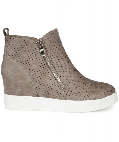 Women's Pennelope Wedge Sneakers Taupe $42.00 Shoes