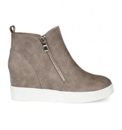 Women's Pennelope Wedge Sneakers Taupe $42.00 Shoes