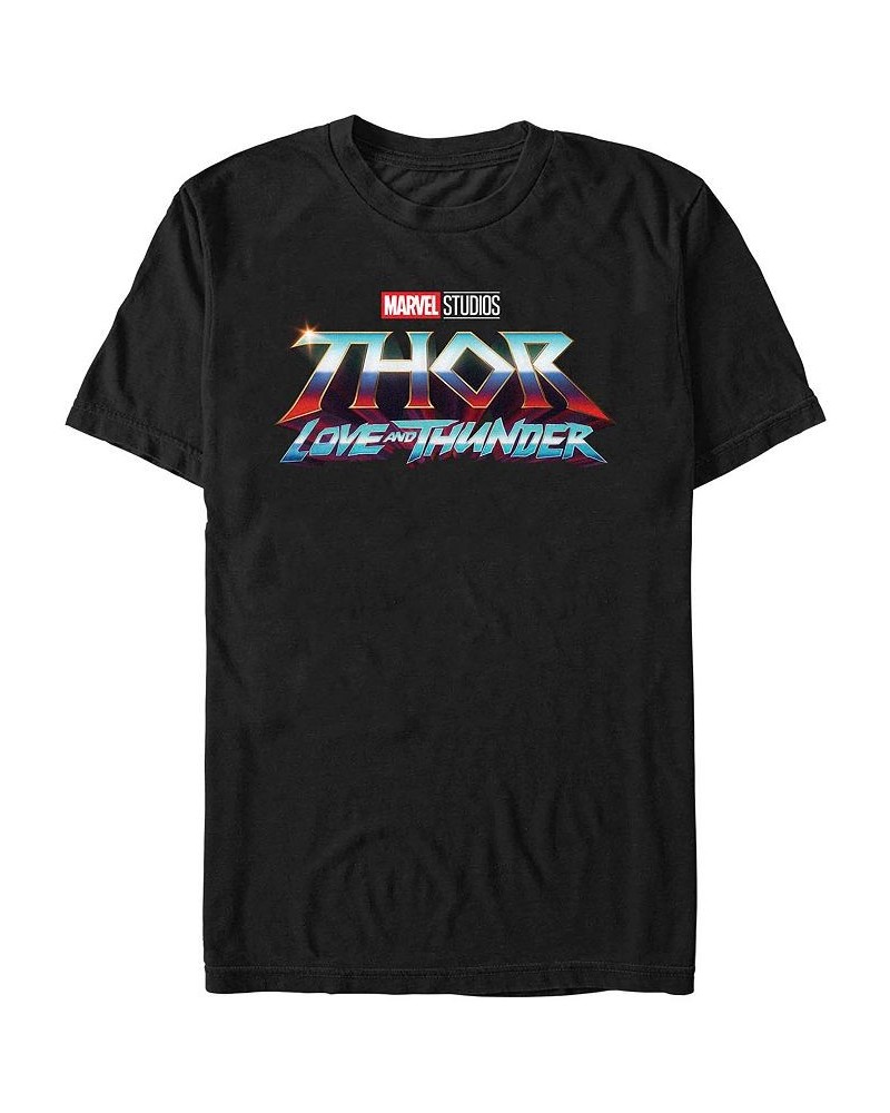 Men's Thor- Love and Thunder Logo Short Sleeve T-shirt Black $17.50 T-Shirts