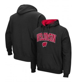 Men's Black Wisconsin Badgers Arch Logo 3.0 Pullover Hoodie $24.00 Sweatshirt