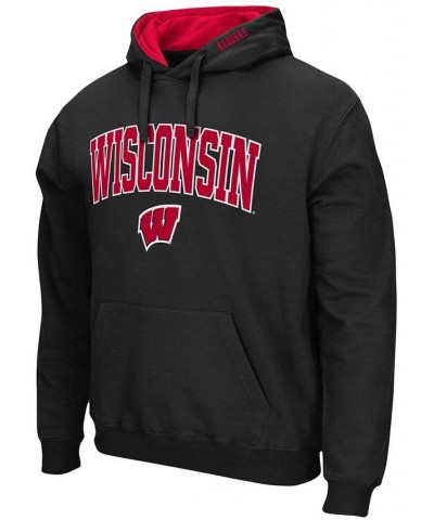 Men's Black Wisconsin Badgers Arch Logo 3.0 Pullover Hoodie $24.00 Sweatshirt